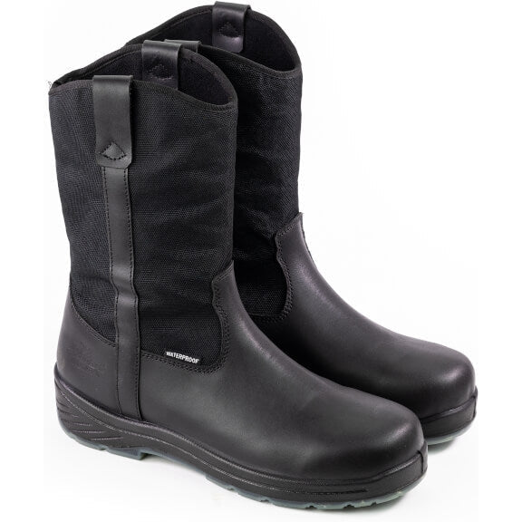 Black pull on outlet duty boots