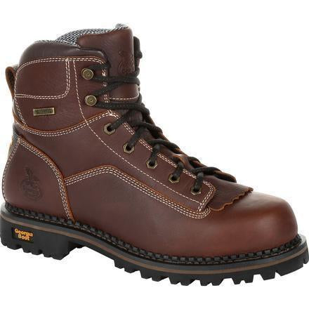 Georgia Men s Amp LT Low Heel Logger 6 WP Work Boot Brown GB00270