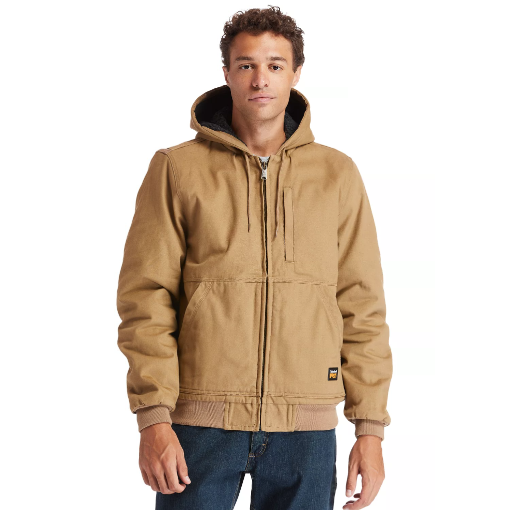 Men's Insulated Canvas Hooded Bomber Jacket