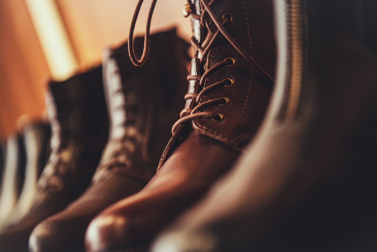 Close-up of elegant leather shoes.