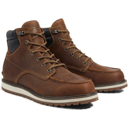 Timberland Pro Men's Irvine 6" Soft Toe Wedge Work Boot- Brown- TB1A42TY214 7 / Medium / Brown - Overlook Boots