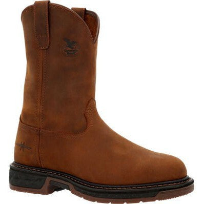 Georgia Men's Carbo Tec 10" Pull On Slip Resist Work Boot -Brown- GB00495  - Overlook Boots