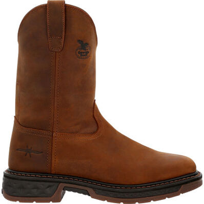 Georgia Men's Carbo Tec 10" Pull On Slip Resist Work Boot -Brown- GB00494 8 / Medium / Brown - Overlook Boots