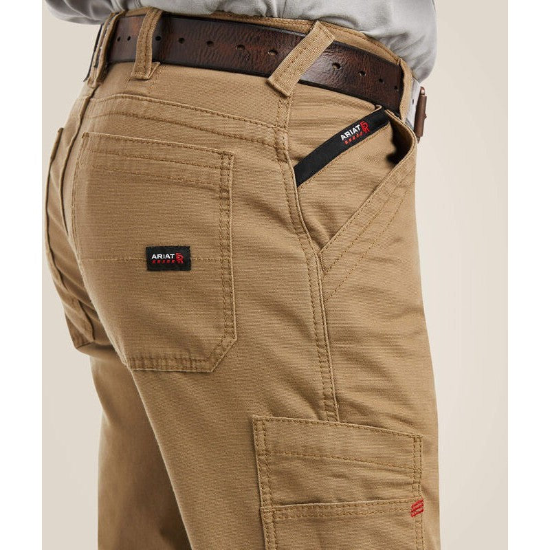 Ariat Men's Flame Resistant M5 Stretch DuraLight Canvas Straight Leg Pant Khaki - 10027705 - Overlook Boots