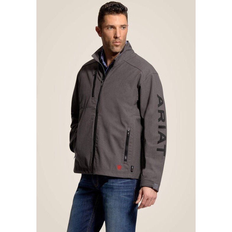 Ariat Men's Flame Resistant Team Logo Softshell Flame Resist Jacket Gray - 10027870 Small / Iron Gray / Standard - Overlook Boots