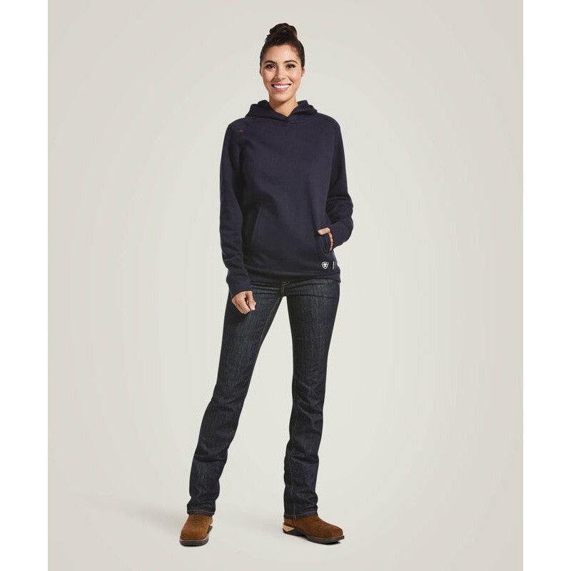 Ariat Women's Flame Resistant Rev Pullover Workwear Hoodie Navy - 10032833 - Overlook Boots