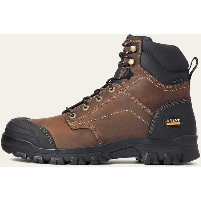 Ariat Men's Treadfast 6" Steel Toe Slip Resistant Work Boot - Brown - 10034671  - Overlook Boots