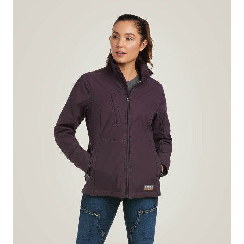 Ariat Women's Rebar Stretch Canvas Softshell Jacket Plum - 10037661 Small / Plum Perfect / Standard - Overlook Boots