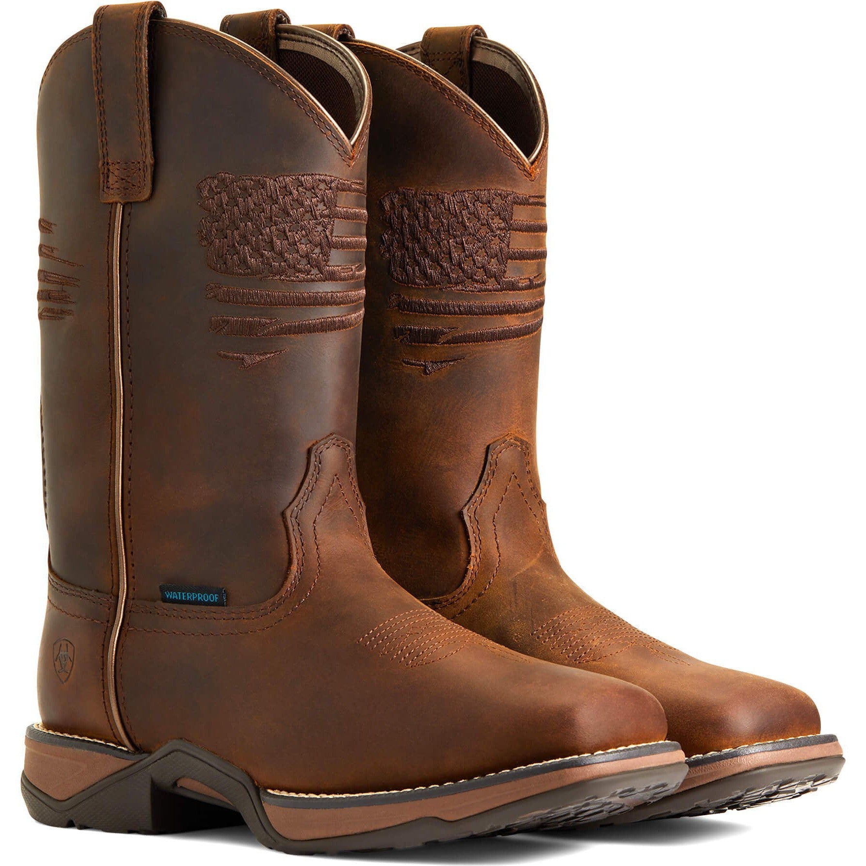 Ariat Women's Anthem Patriot 10" Comp Toe WP Western Work Boot- 10040433 5.5 / Medium / Brown - Overlook Boots