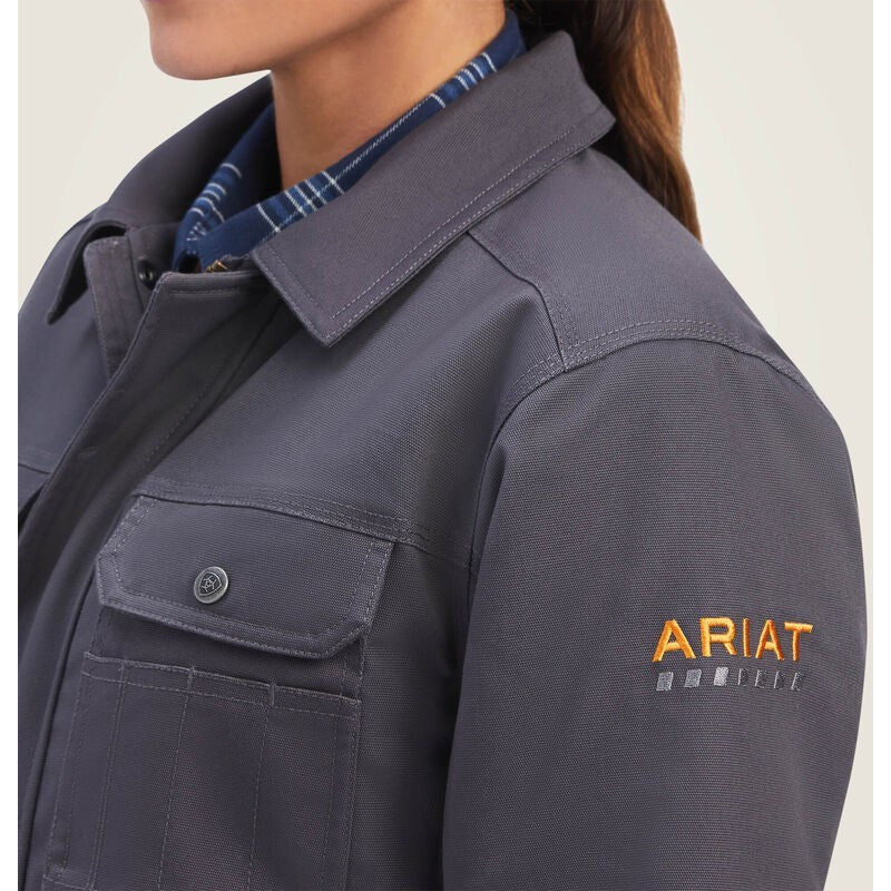 Ariat Women's Rebar DuraCanvas Sherpa-Lined Work Coat Grey - 10041469 - Overlook Boots