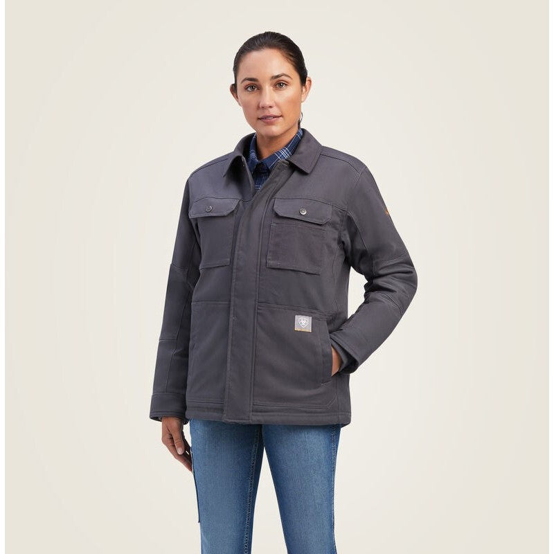 Ariat Women's Rebar DuraCanvas Sherpa-Lined Work Coat Grey - 10041469 Small / Rebar Grey / Standard - Overlook Boots