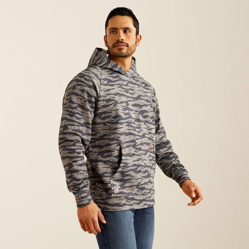 Ariat Men's Flame Resistant Smoke Workwear Hoodie - Charcoal Grey - 10052097 Small / Charcoal Grey Camo / Standard - Overlook Boots