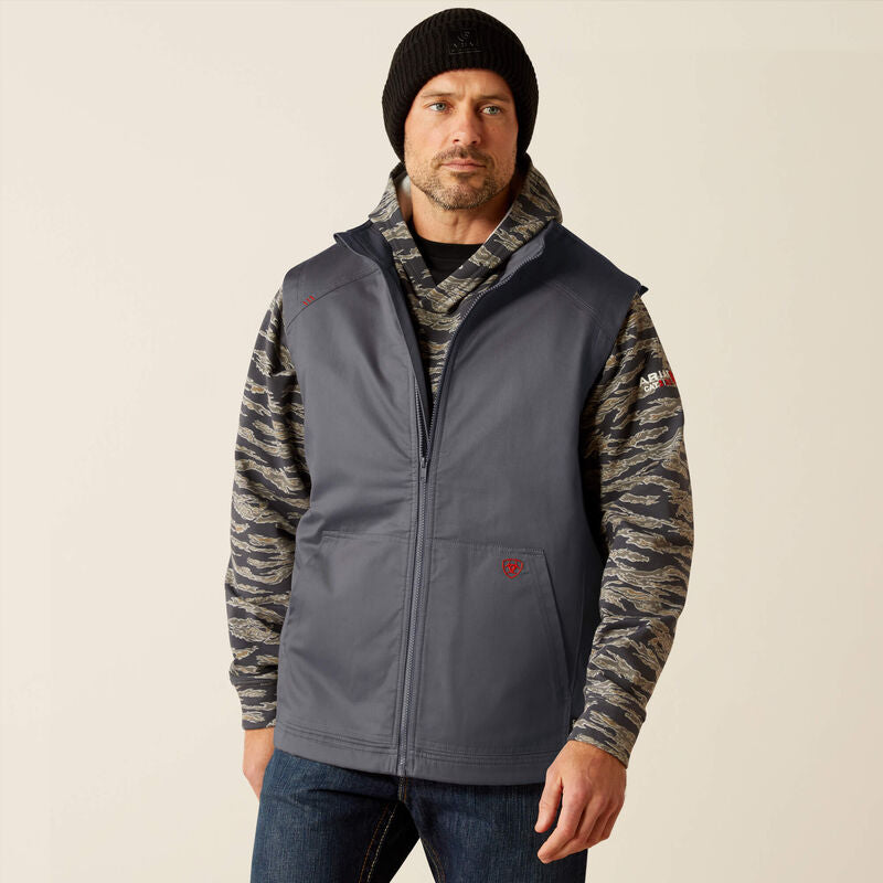 Ariat Men's Basic Flame Resistant Insulated Vest Grey - 10052101 Small / Iron Grey / Standard - Overlook Boots