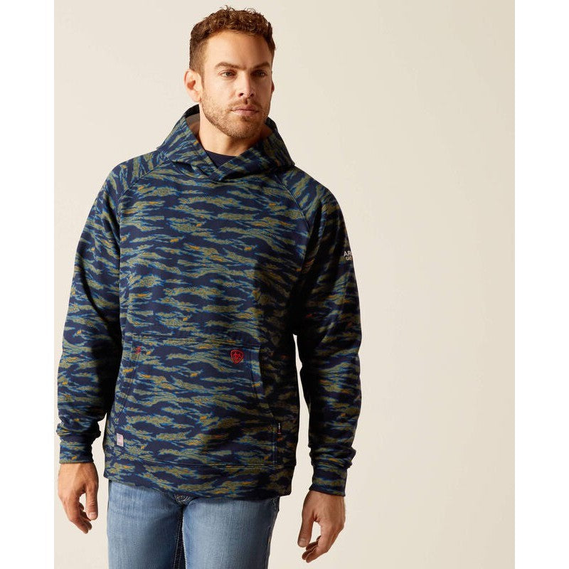 Ariat Men's Flame Resistant Smoke Flame Resistant Hoodie Blue Camo - 10052902 Small / Baritone Blue Camo / Standard - Overlook Boots