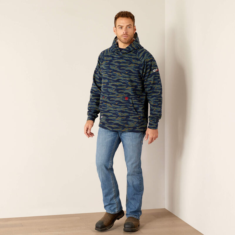 Ariat Men's Flame Resistant Smoke Flame Resistant Hoodie Blue Camo - 10052902 - Overlook Boots