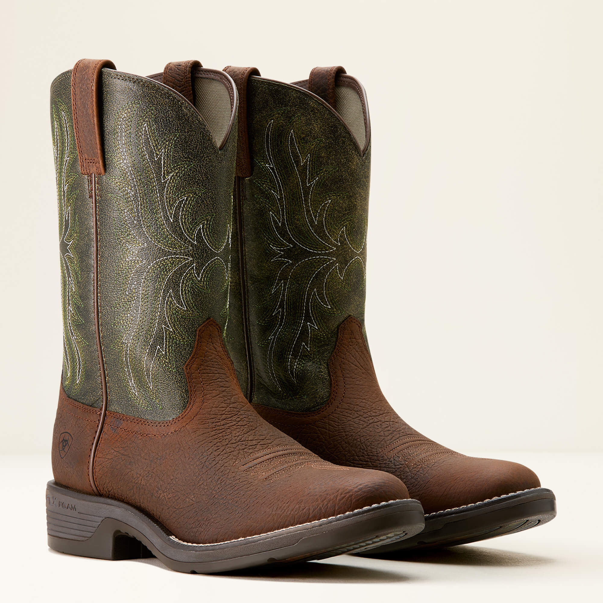 Ariat Men's Ridgeback Round Toe Cowboy Western Boot -Green- 10053575 7 / Medium / Brown - Overlook Boots