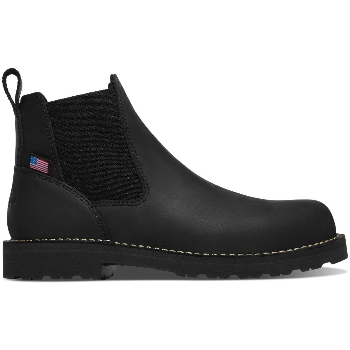 Danner Men's Bull Run 6" Plain Toe Chelsea Work Boot -Black- 15483 7 / Medium / Black - Overlook Boots