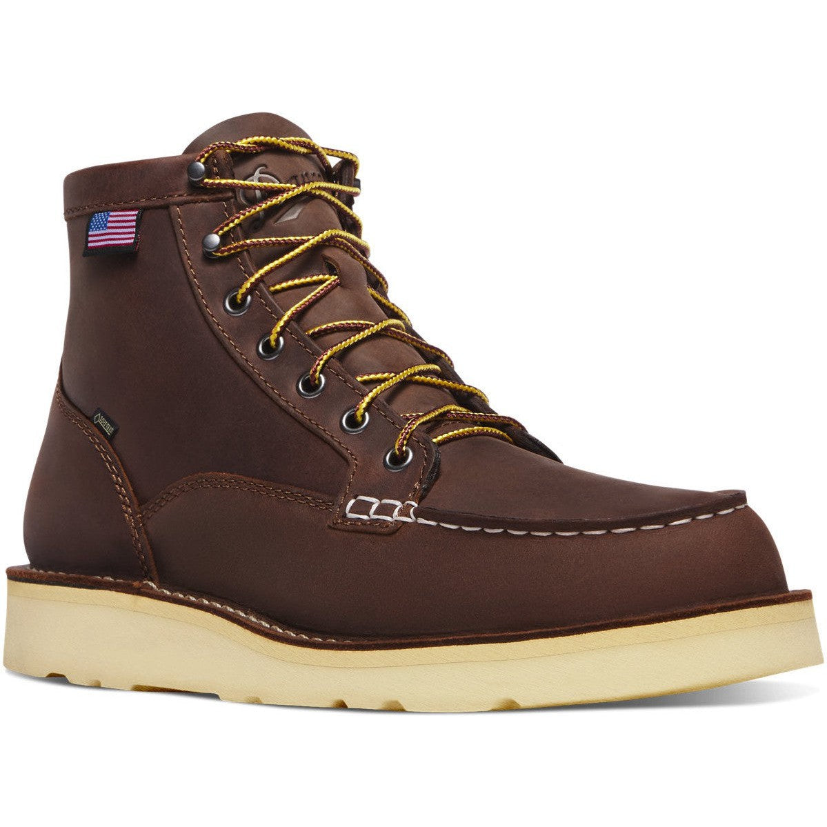 Danner Men's Bull Run GTX 6" Plain Toe WP Slip Resist Work Boot -Brown- 15588 7 / Medium / Brown - Overlook Boots