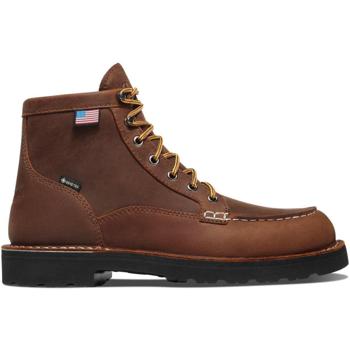 Danner Men's Bull Run GTX 6" Plain Toe Waterproof Work Boot - Tobacco - 15592 - Overlook Boots