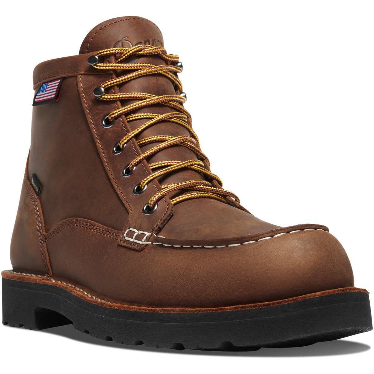 Danner Men's Bull Run GTX 6" Steel Toe WP Work Boot - Tobacco - 15593 7 / Medium / Tobacco - Overlook Boots