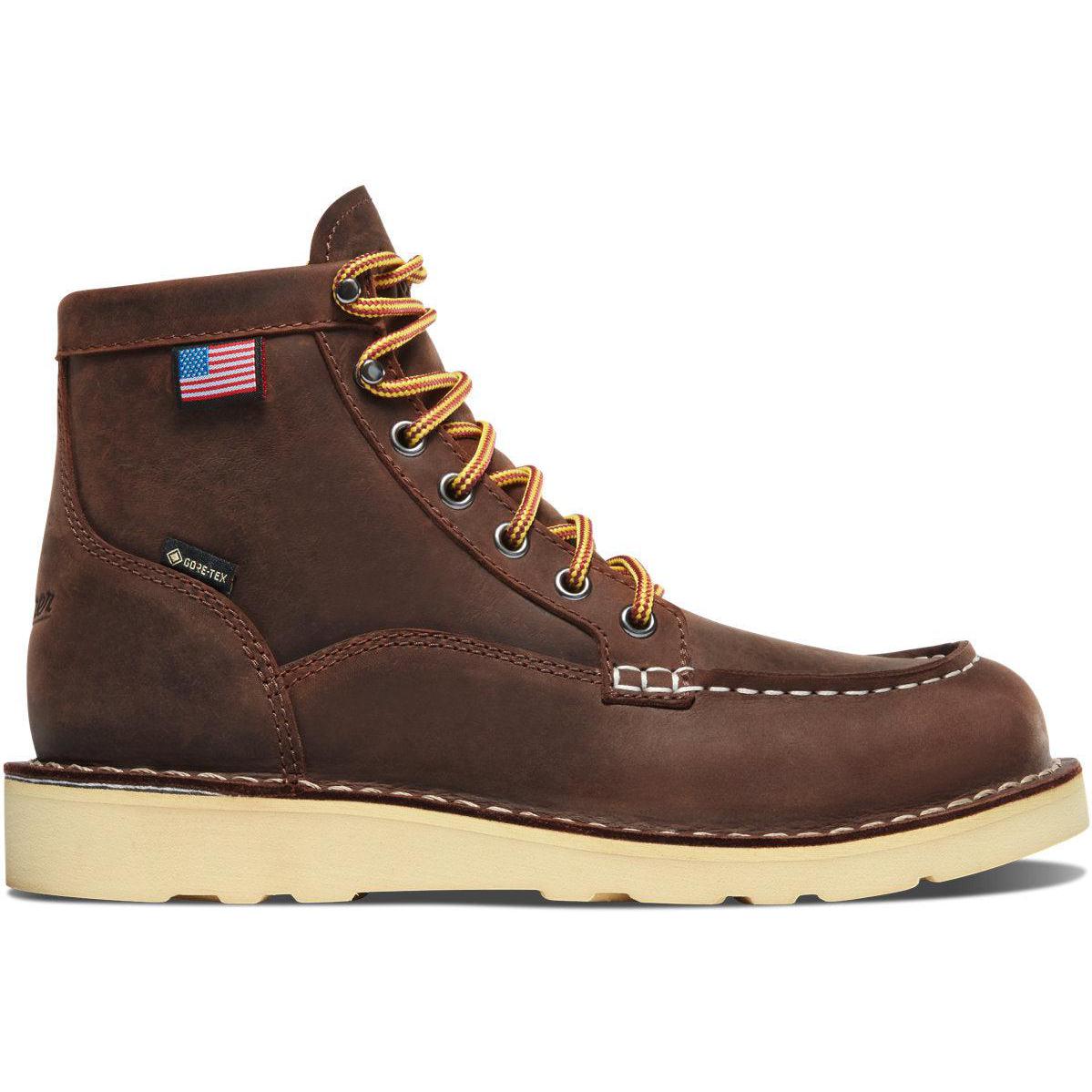 Danner Women's Bull Run GTX 6" Plain Toe Waterproof Work Boot - Brown - 15594 - Overlook Boots