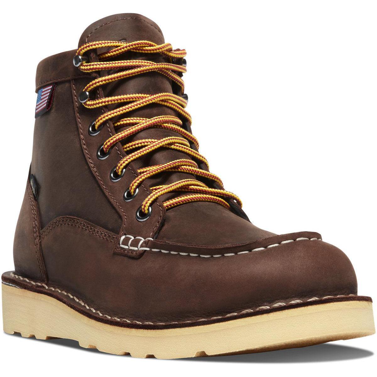 Danner Women's Bull Run GTX 6" Plain Toe Waterproof Work Boot - Brown - 15594 5 / Medium / Brown - Overlook Boots