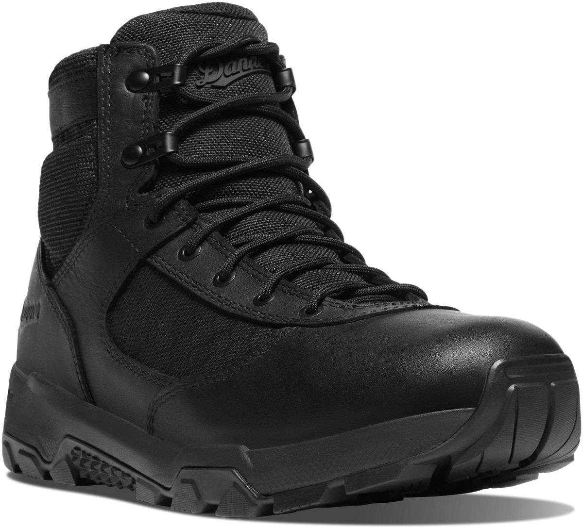 Danner Men's Sonic 6" Plain Toe Waterproof Side Zip Tactical Duty Work Boot - Black - 24430 3 / Medium / Black - Overlook Boots