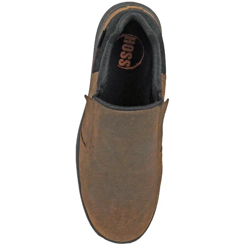 Hoss Men's Worker Composite Toe Slip Resistant Slip On Work Shoe - Brown 30402  - Overlook Boots