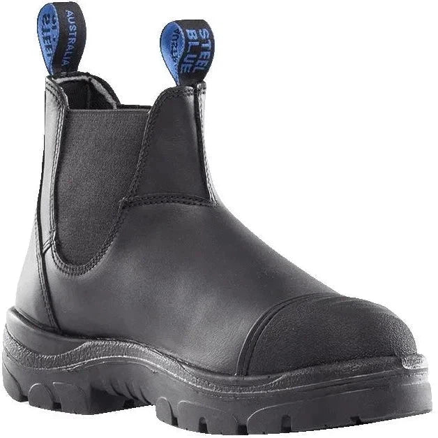 Steel Blue Men's Hobart Scuff Steel Toe Slip Resist Work Boot -Black- 812967 7 / Medium / Black - Overlook Boots