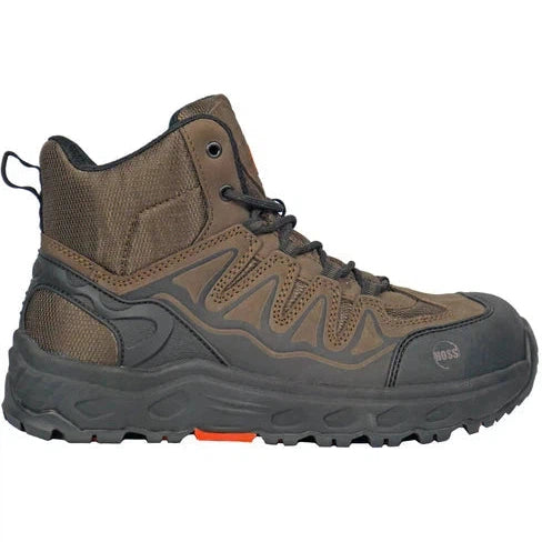 Hoss Men's Eric Hi Oblique Toe Slip Resist Work Shoe - Brown 50239 - Overlook Boots