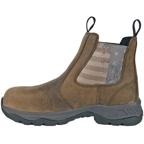 Hoss Men's Old Glory Composite Toe Slip Resistant Shoe - Brown 50411  - Overlook Boots