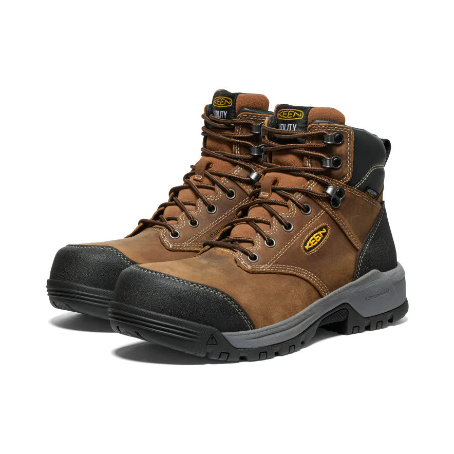 Keen Men's Evanston 6" Carbon Toe WP Sneaker Work Boot- Brown- 1029149 - Overlook Boots