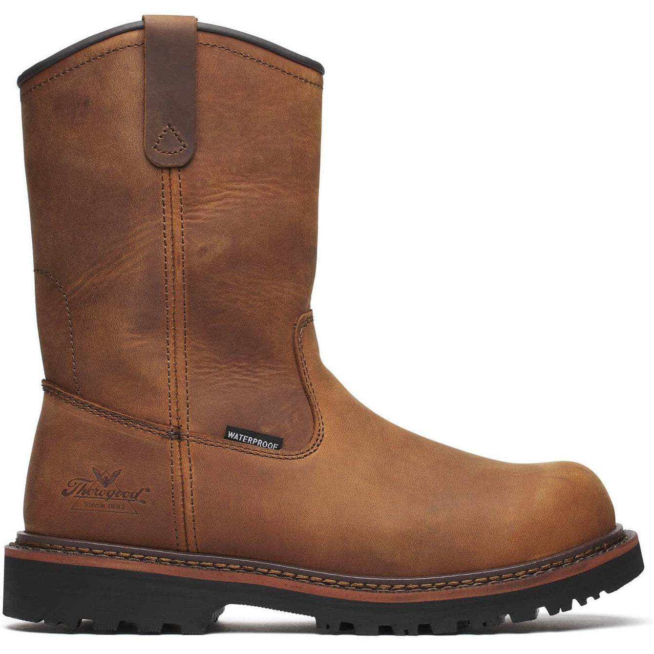 Thorogood Men's Wellington V-Series 11" Semi-oblique WP Work Boot- 804-4343 8 / Medium / Brown - Overlook Boots