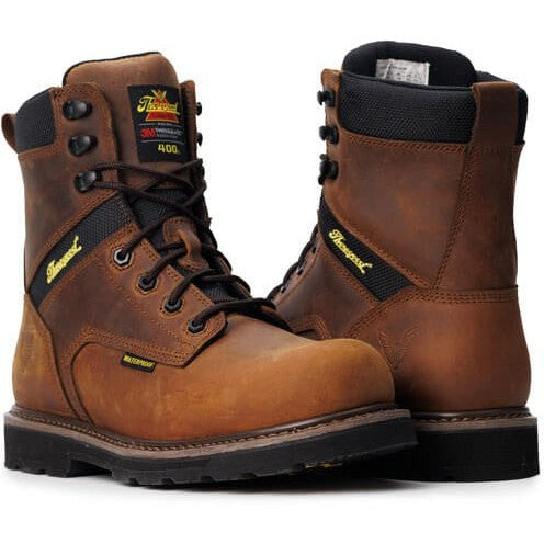 Thorogood Men's Jobsite 8" Safety Toe Waterproof 400G Work Boot -Horse- 804-4244 7 / Wide / Brown - Overlook Boots