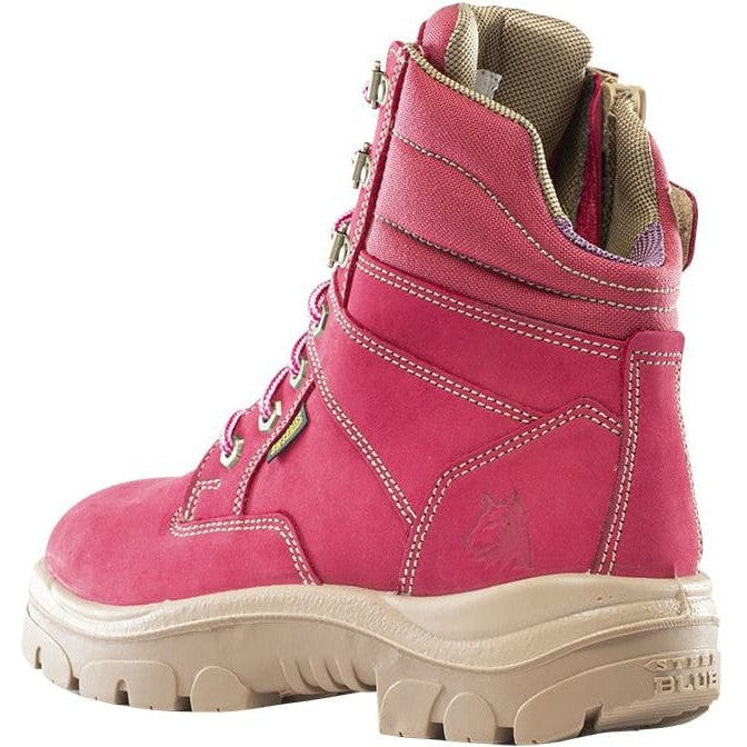 Steel Blue Women's Cross 6" Steel Toe WP Side Zip Work Boot -Pink- 812861  - Overlook Boots