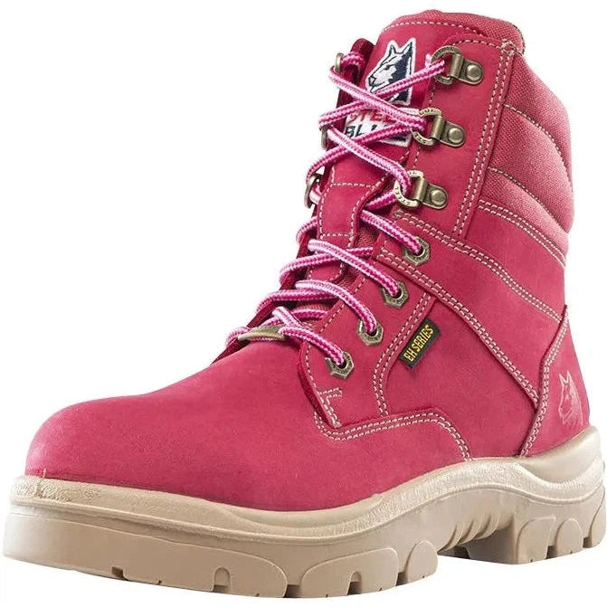 Steel Blue Women's Cross 6" Steel Toe WP Side Zip Work Boot -Pink- 812861  - Overlook Boots