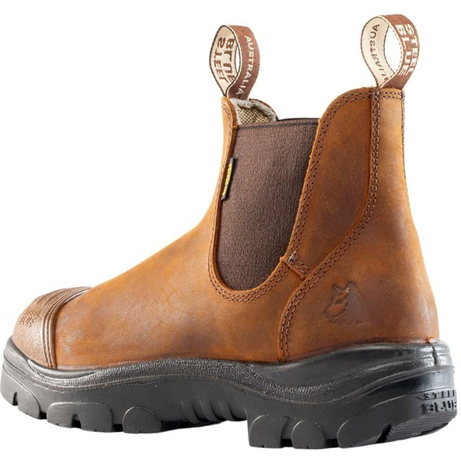 Steel Blue Men's Hobart Scuff Steel Toe Slip Resist Work Boot -Brown- 812967  - Overlook Boots