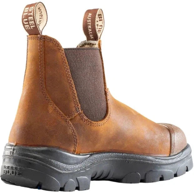 Steel Blue Men's Hobart Scuff Steel Toe Slip Resist Work Boot -Brown- 812967  - Overlook Boots