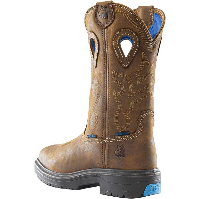 Steel Blue Men's Heeler Met Steel Toe WP Western Work Boot -Brown- 813904  - Overlook Boots