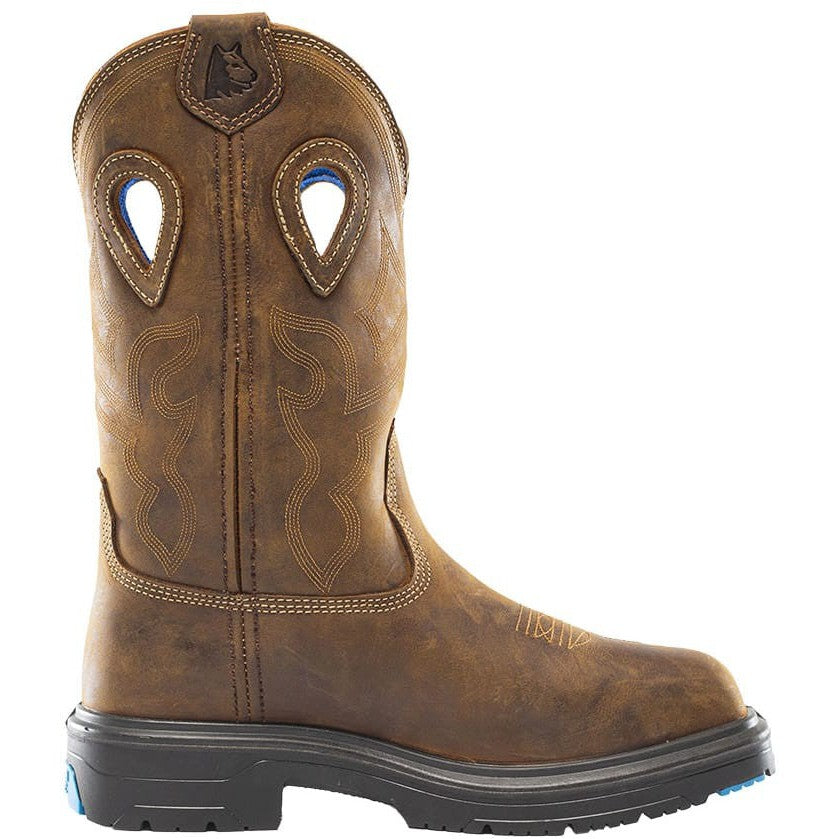 Steel Blue Men's Heeler Met Steel Toe WP Western Work Boot -Brown- 813904  - Overlook Boots