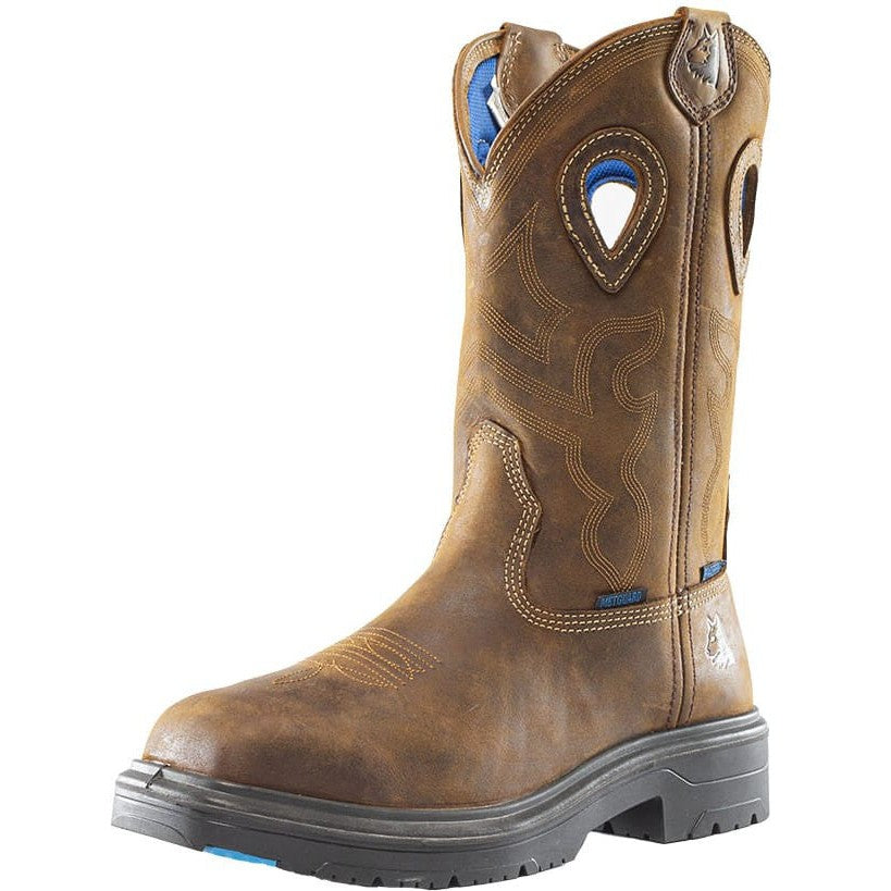 Steel Blue Men's Heeler Met Steel Toe WP Western Work Boot -Brown- 813904  - Overlook Boots