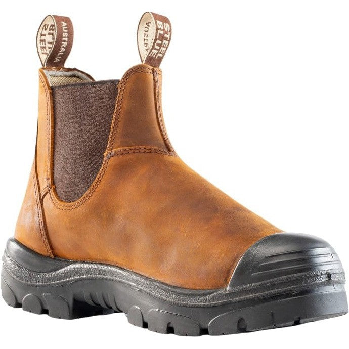 Steel Blue Men's Hobart PR Steel Toe Slip Resist Work Boot -Brown- 862903 7 / Medium / Brown - Overlook Boots