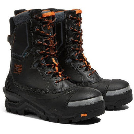 Timberland Pro Men's Pac Max 10" Comp Toe WP PR Work Boot- Black- TB1A5QXJ001 4 / Wide / Black/Orange - Overlook Boots