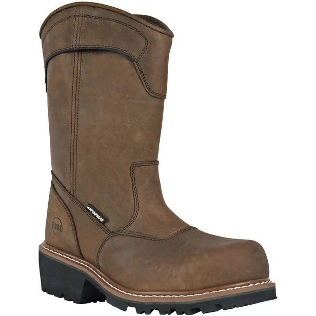 Hoss Men's Buford Composite Toe WP Pull On Logger Duty Boot - Brown 90211 7 / Medium / Brown - Overlook Boots