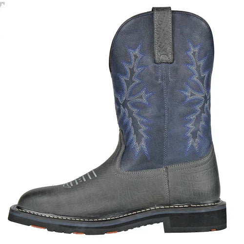 Hoss Men's Hunch Composite Toe Western Work Boot - Grey/Navy 92030 - Overlook Boots