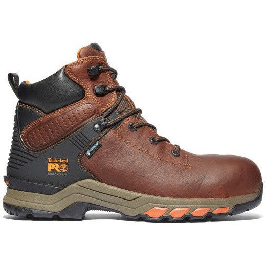 Timberland Pro Men's Hypercharge 6" Comp Toe WP Work Boot- Brown- TB1A1Q54214 7 / Medium / Brown - Overlook Boots