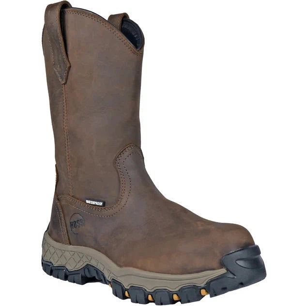 Hoss Men's Recon 11" Comp Toe Waterproof Wellington Work Boot- Brown- 94011 7 / Medium / Brown - Overlook Boots