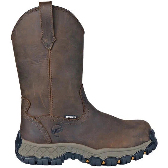 Hoss Men's Recon 11" Comp Toe Waterproof Wellington Work Boot- Brown- 94011 - Overlook Boots