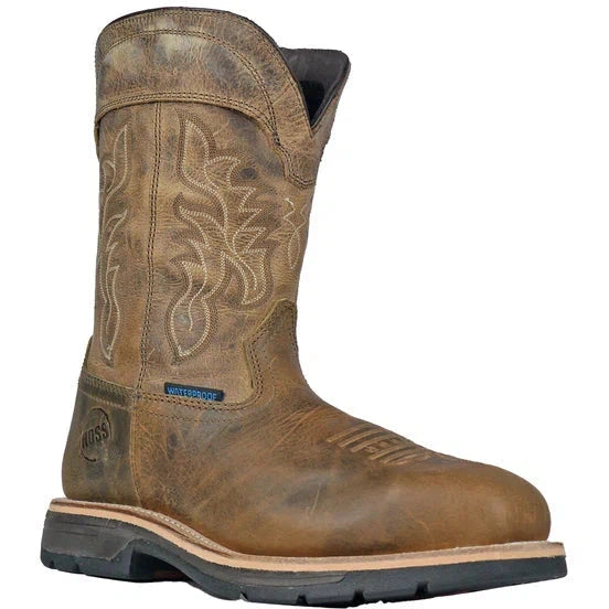 Hoss Men's Brisbee Comp Toe Waterproof Western Work Boot- Brown- 94050 7 / Medium / Brown - Overlook Boots