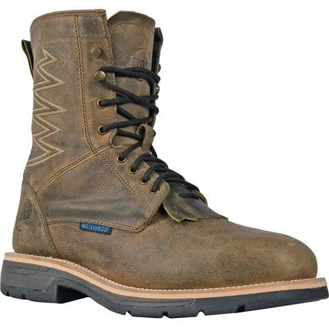 Hoss Men's Brisbee 8" Lacer Comp Toe Slip Resist Work Boot- Brown- 94062 7 / Medium / Brown - Overlook Boots